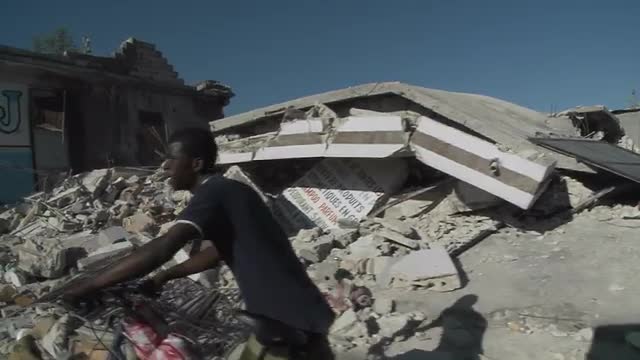 Destruction following the massive earthquake in Haiti,
