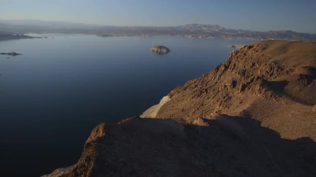 Aerial view of Lake Mead near the Hoover Dam.