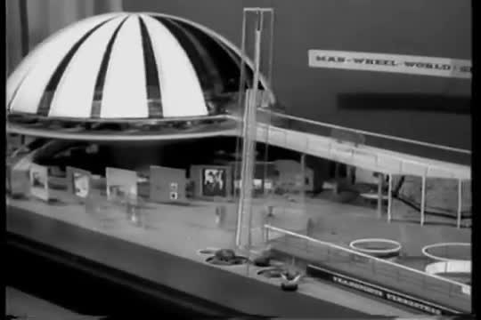 The buildings for the Brussels Worlds Fair are being built in 1958.