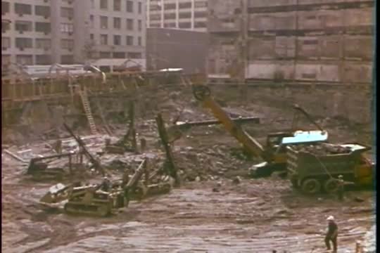 A skyscraper is built in New York City in 1970.