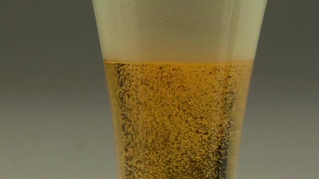 Beer bubbles in a Pilsner.