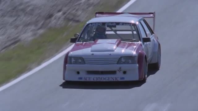 Racing cars competing on a circuit track.