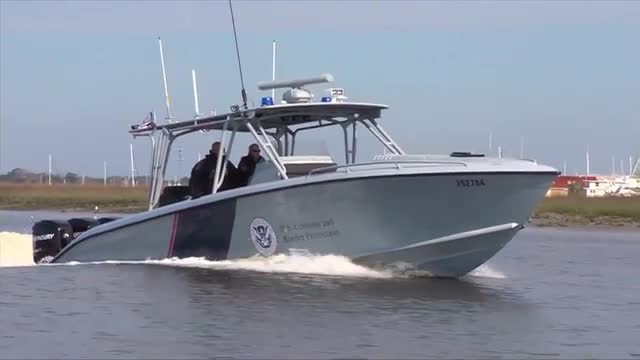 The U.S. Customs and Border Protection uses high speed boats to patrol harbors.