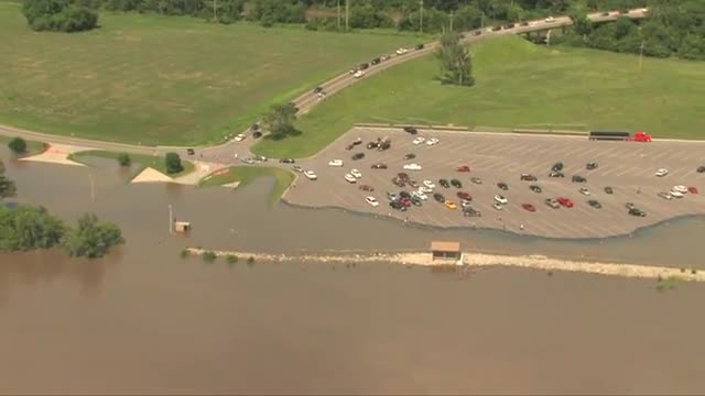 The Missouri River floods in June 2011.