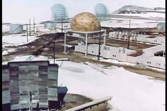 Aerial over defense system installations.