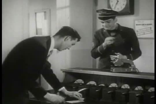 Archival film depicting how Western Union helps businesses big and small as well as private citizens