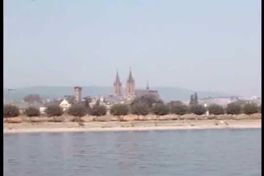 The sights of the the Rhine river valley and some bomed out bridges are seen from a boat tour in the