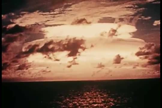 Navy men preparing for a nuclear blast in the South pacific in 1952.