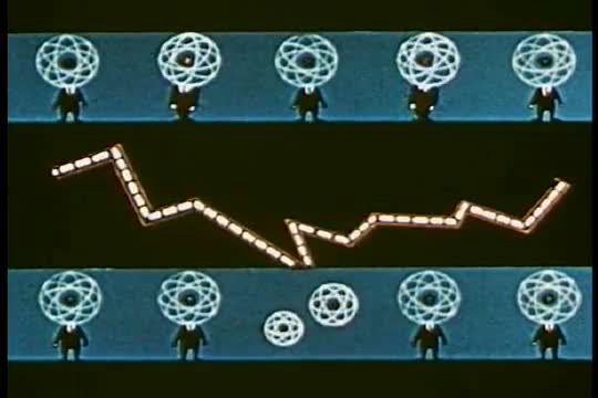 A 1952 animated film explains the power and structure of the atom.