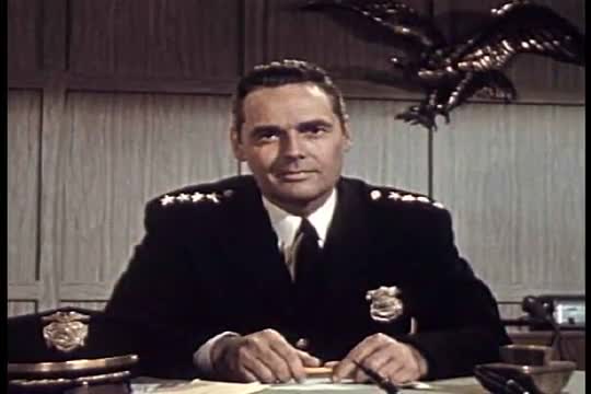 A police call is issued and officers respond in this 1958 film.