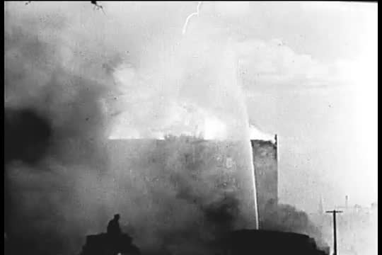 A Chicago grain elevator fire in the 1920's.