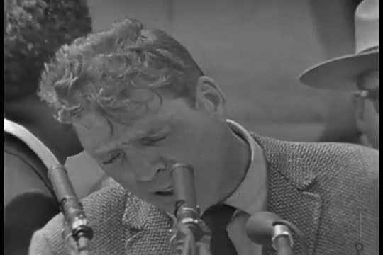 The 1963 March on Washington civil rights rally. Burt Lancaster speaks.