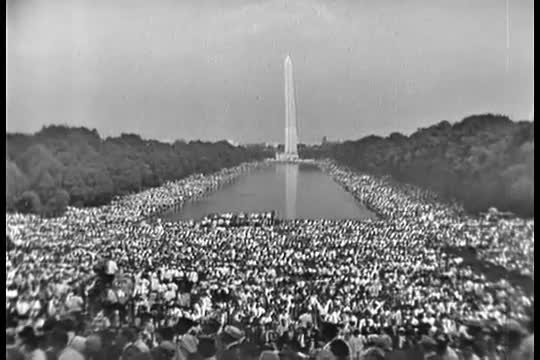 The 1963 March on Washington civil rights rally. Prayer.