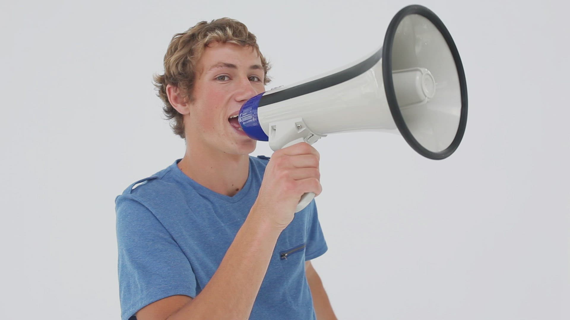 134491371 / Man / Megaphone / Calling
