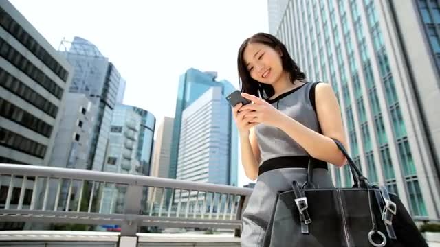 Smart Female American Asian Japanese Corporate Manager Smart Phone WiFi 