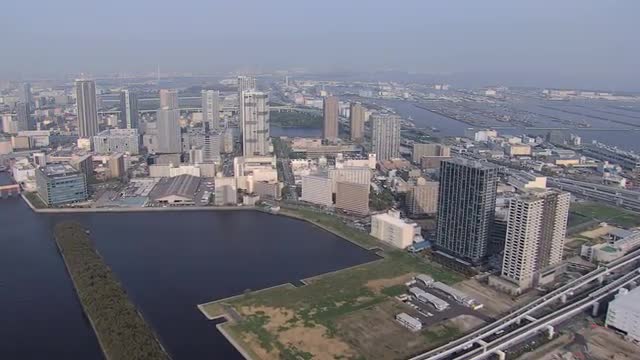 Aerial Tokyo  Bay Expressways Japan Asia