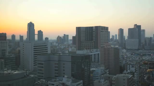 Time lapse Tokyo Metropolis dawn sunrise cityscape structures Japan 