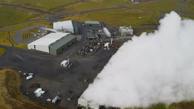 Aerial Industrial Farming Geothermal Power Energy Iceland Europe 