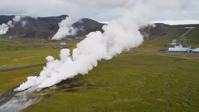 Aerial Industrial Farming Geothermal Energy Seismic Steam Power Iceland 