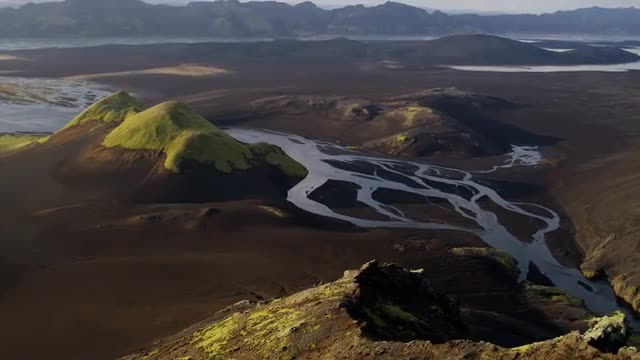 Aerial Fertile Glacial Region Iceland Water Lakes River Deltas Eco tourism 
