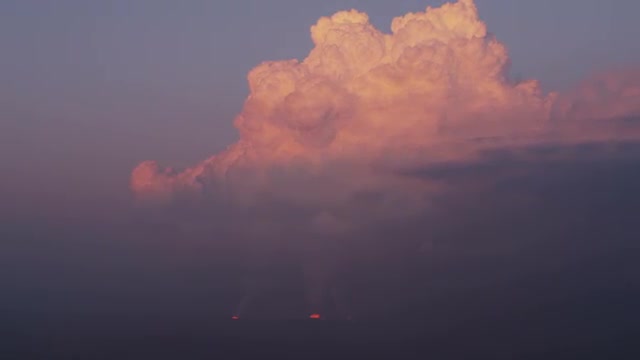 Aerial Sunset Volcanic Lava Heat Steam Holuhraun Eruption Travel Iceland 
