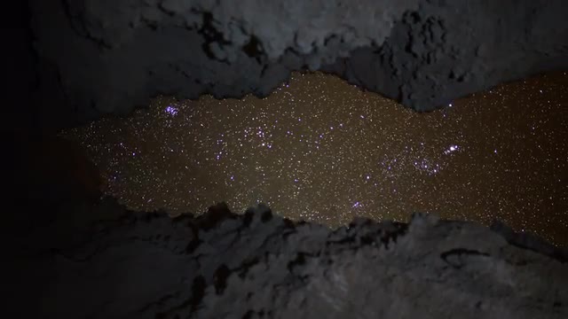 Astrophotography Time Lapse -Universe seen thru Cave- Tilt Up