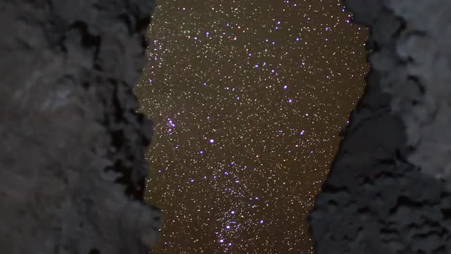 Astrophotography Time Lapse -Universe seen thru Cave- Vertical Pan