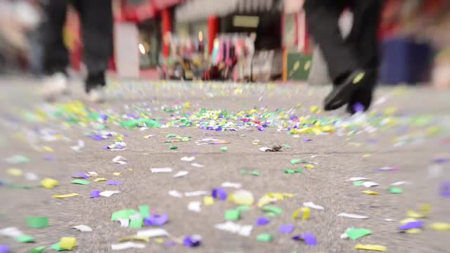 Tilt Shift Crowd Waliking by on Chinese New Year at Chinatown in Los Angeles