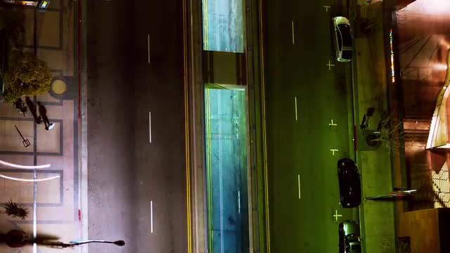 Night Traffic on Street Time Lapse -Vertical-
