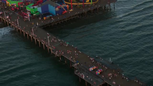 LA Aerial: Santa Monica Pier Daytime