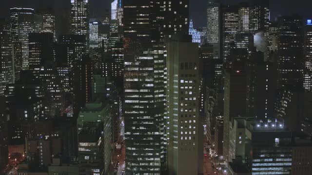 LONG AERIAL SIDE POV East Side Manhattan