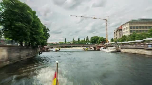 Time lapse sequence on a boat in Berlin