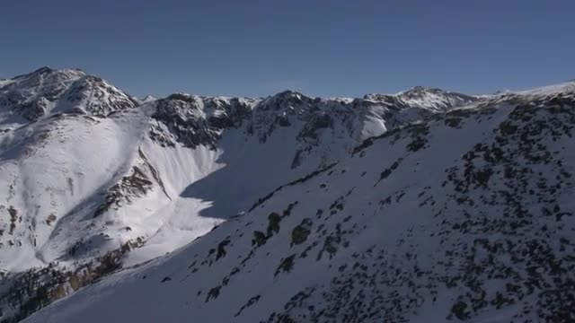 Snowy Mountain Range Aerial