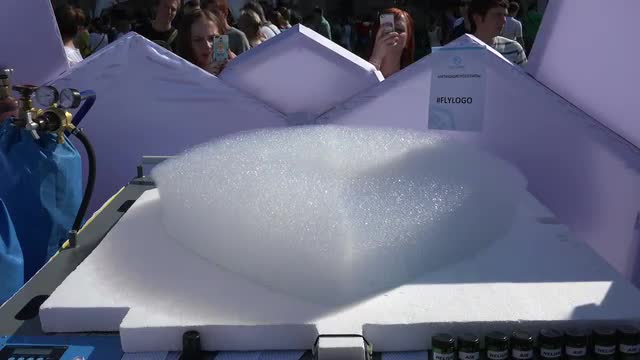 Automated production figures from the polymer foam. 4K.