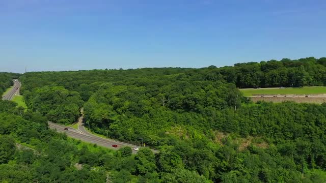 Aerial View of Interstate 80 East Scenic Lookout of the Mountains