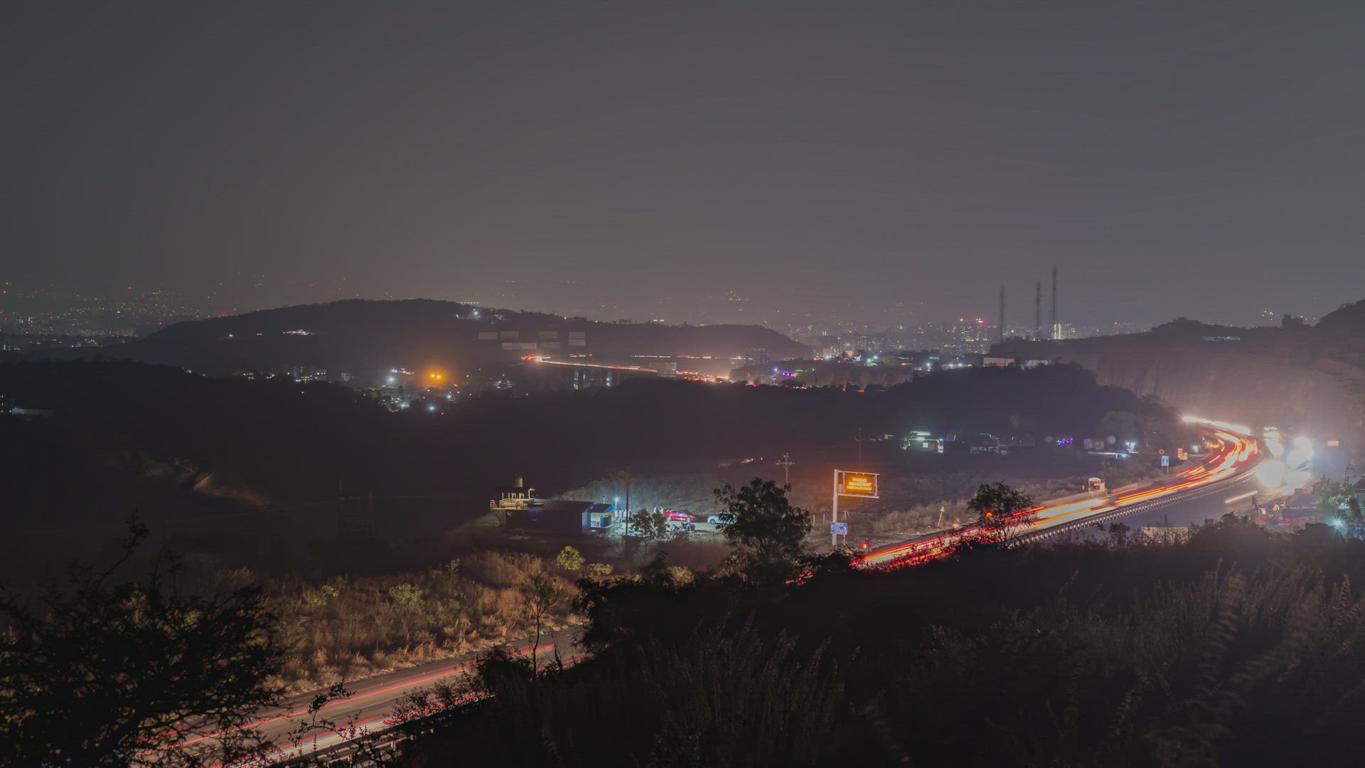 Time Lapse of Busy Traffic on Mumbai - Pune National Highway, Maharashtra, India