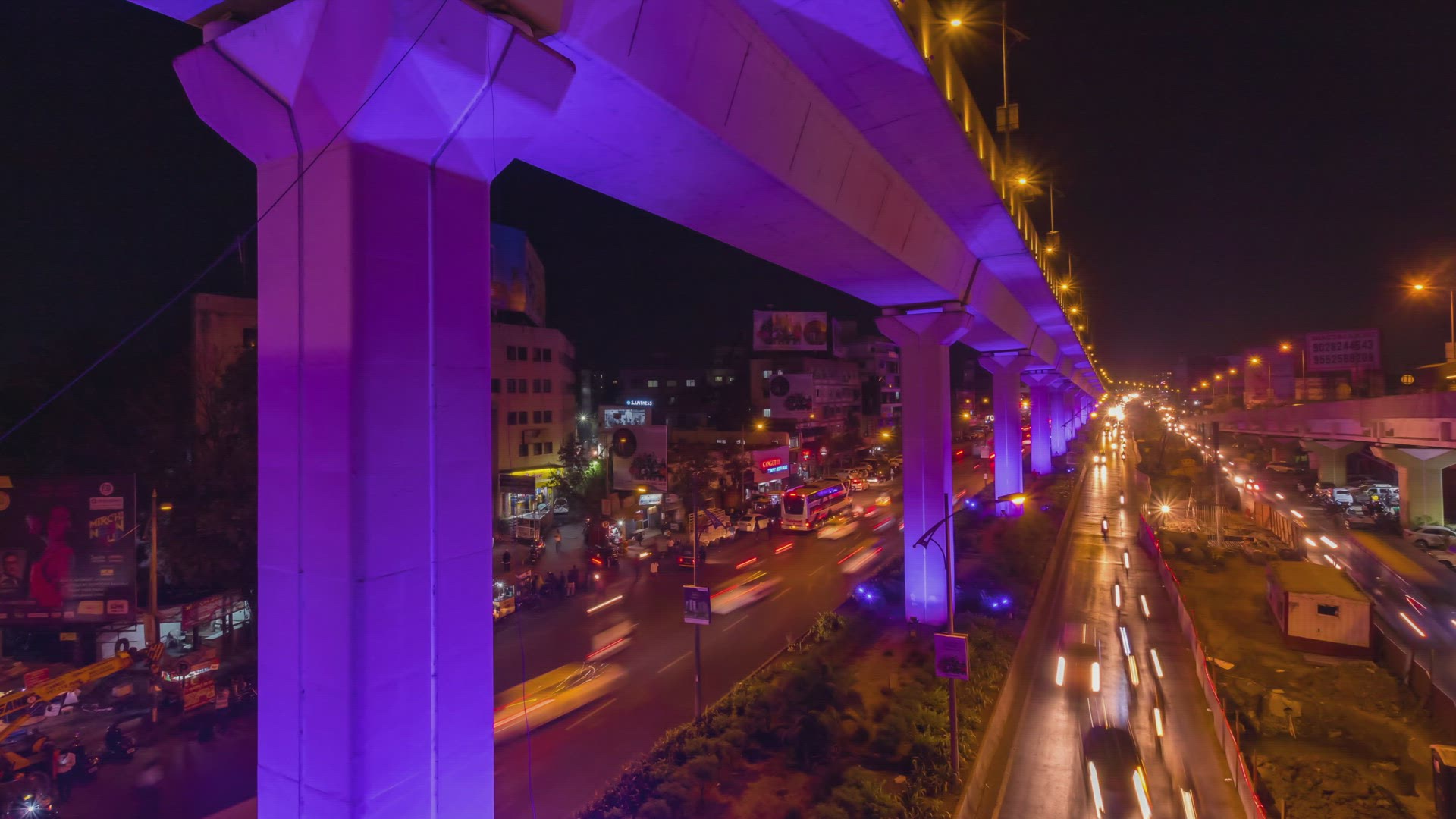 Time Lapse of Busy Traffic on Mumbai - Pune National Highway