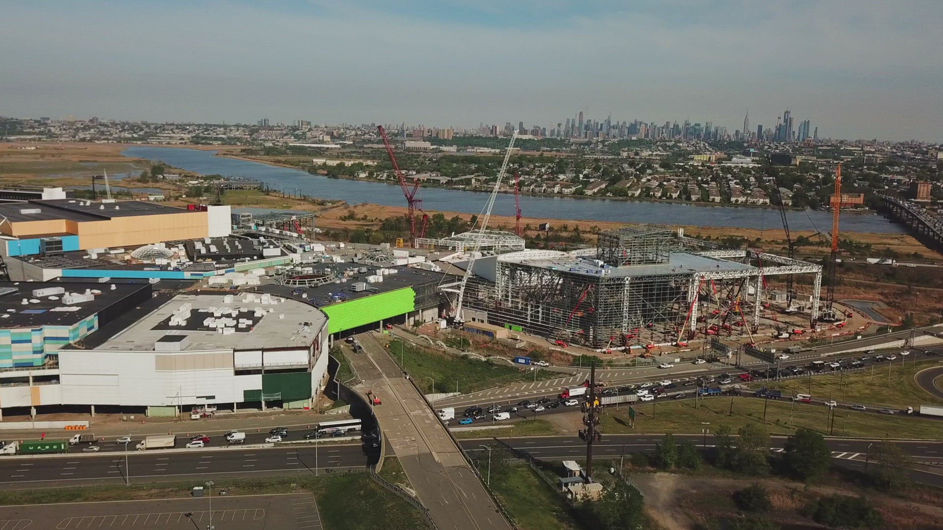 Pan View of the American Dream Mall Under Construction in the Meadowlands