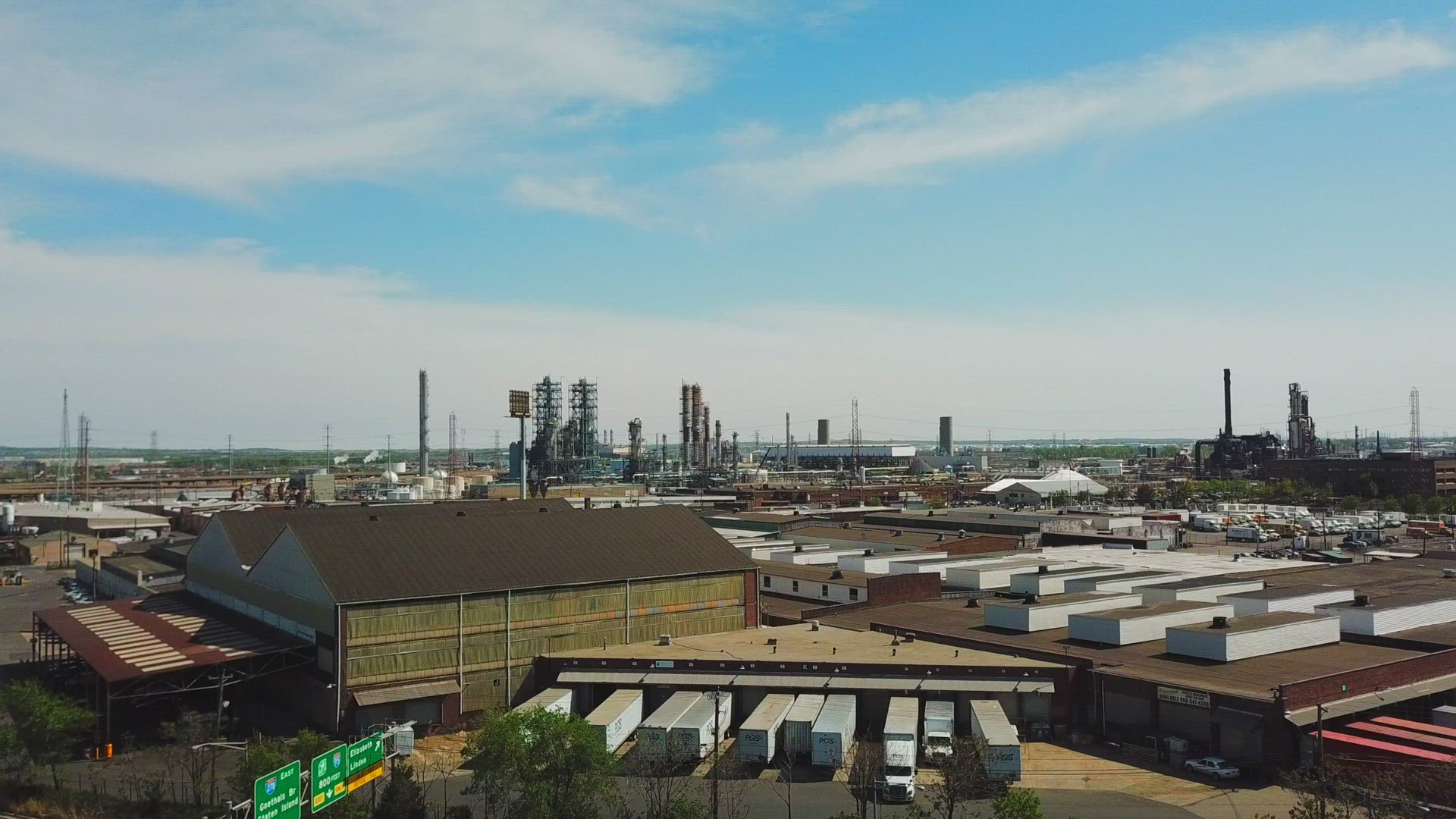 Aerial Shot of Oil Refinery