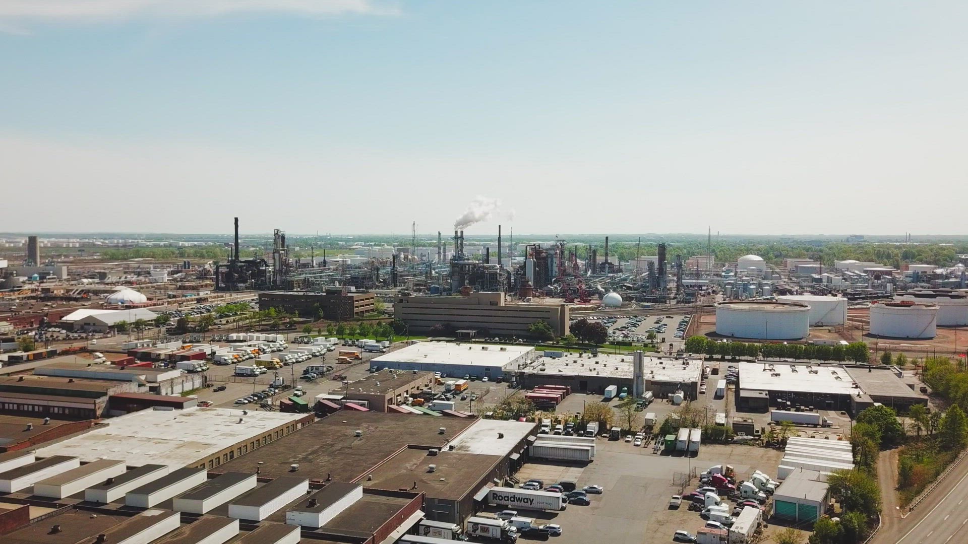 Aerial Still Shot of Oil Refinery