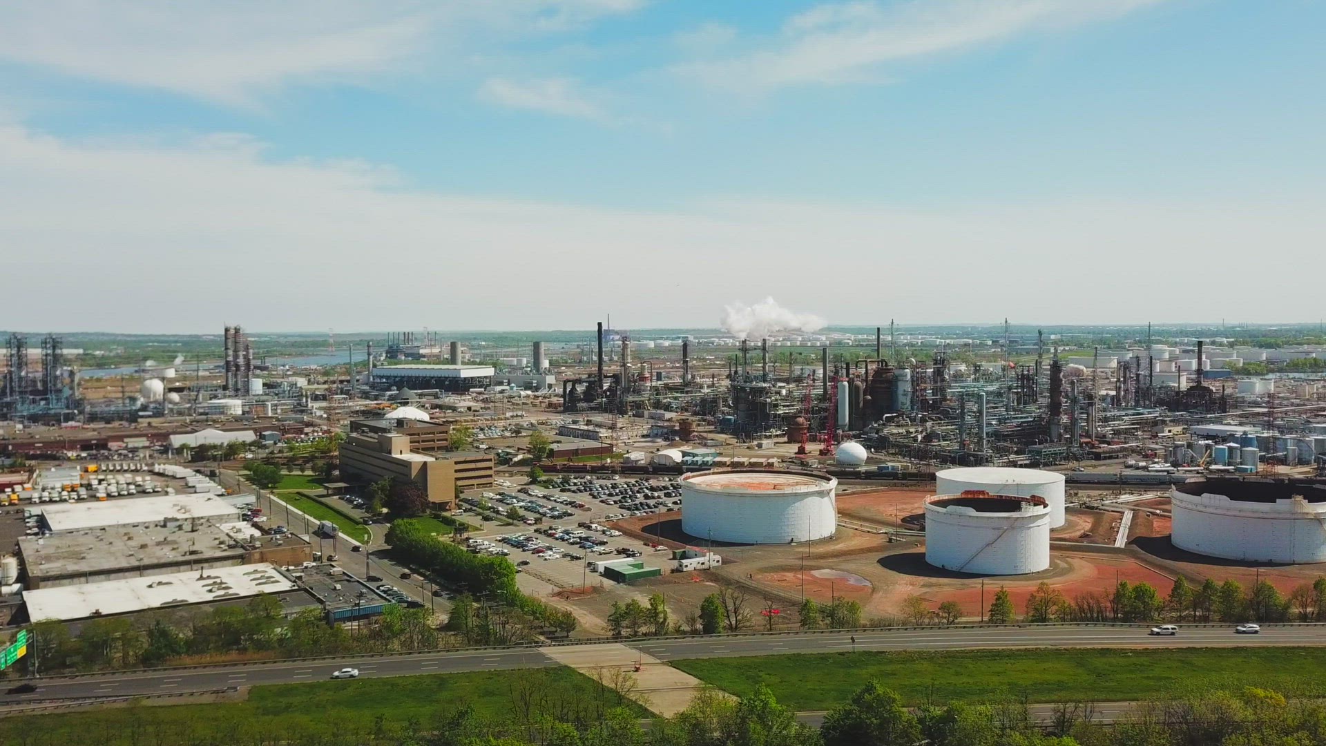 Slider Shot of Oil Refinery