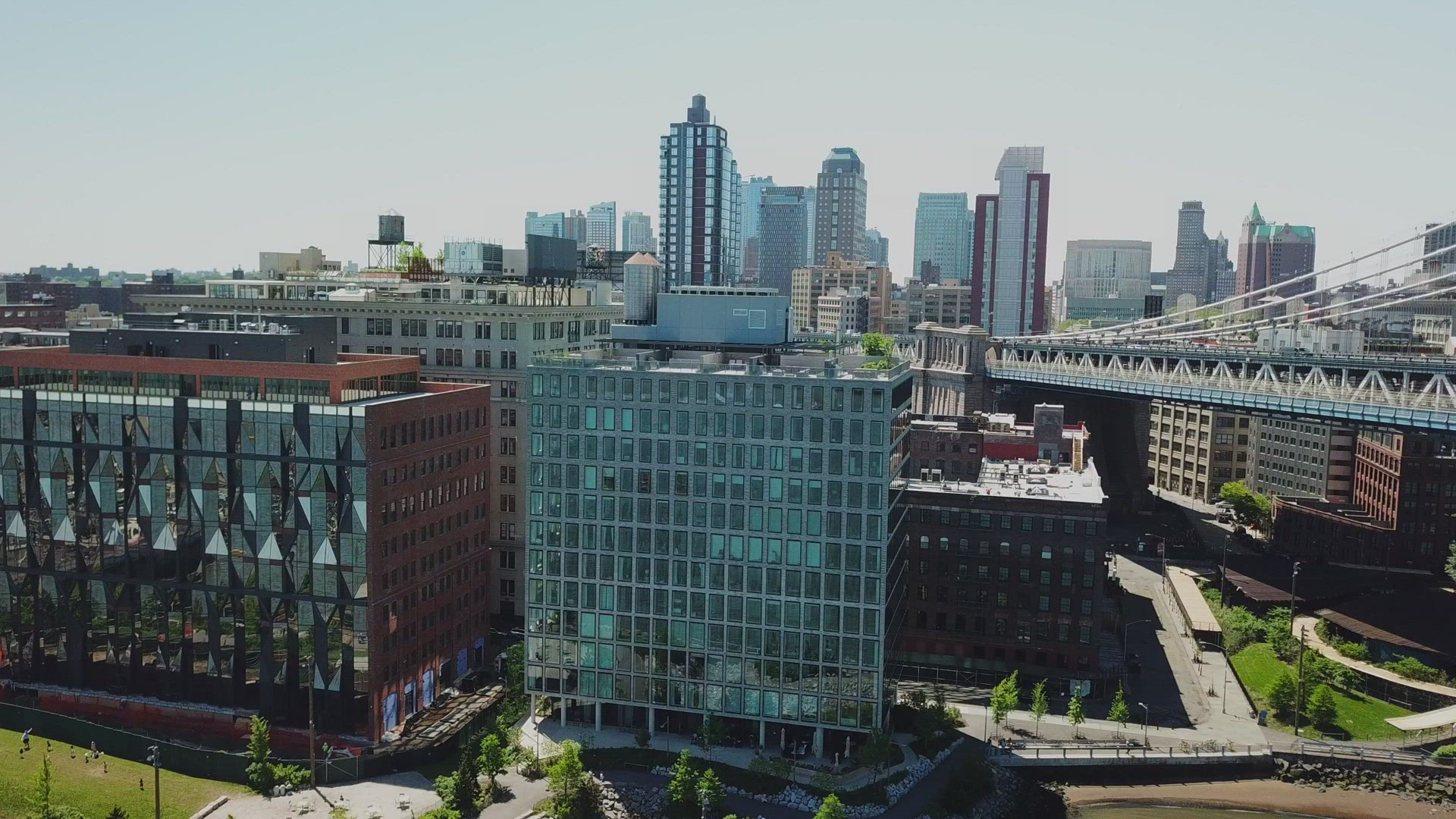 Waterfront Buildings in the Dumbo Section of Brooklyn - Slider Shot
