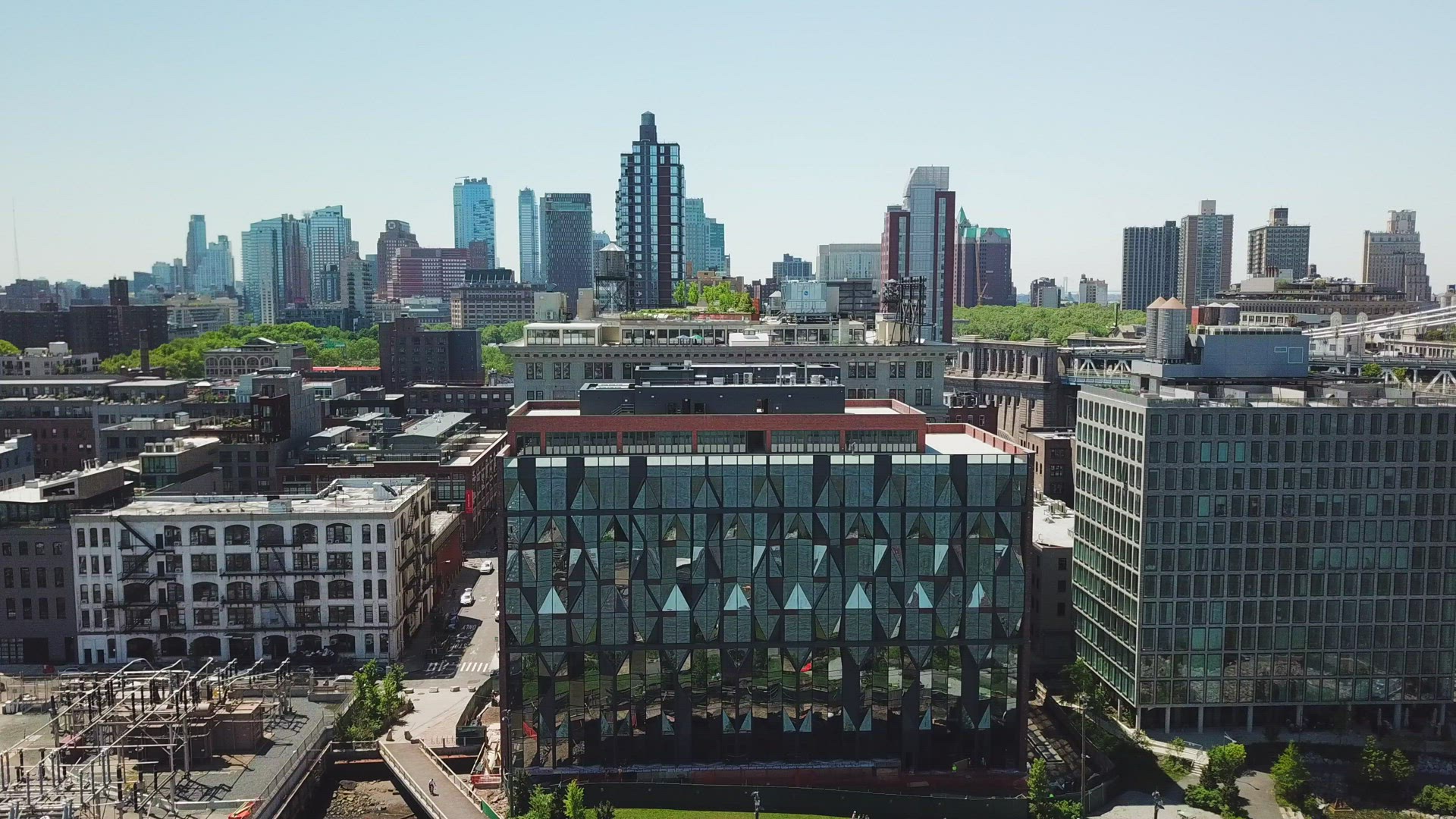 View of Waterfront Buildings - Dolly Shot