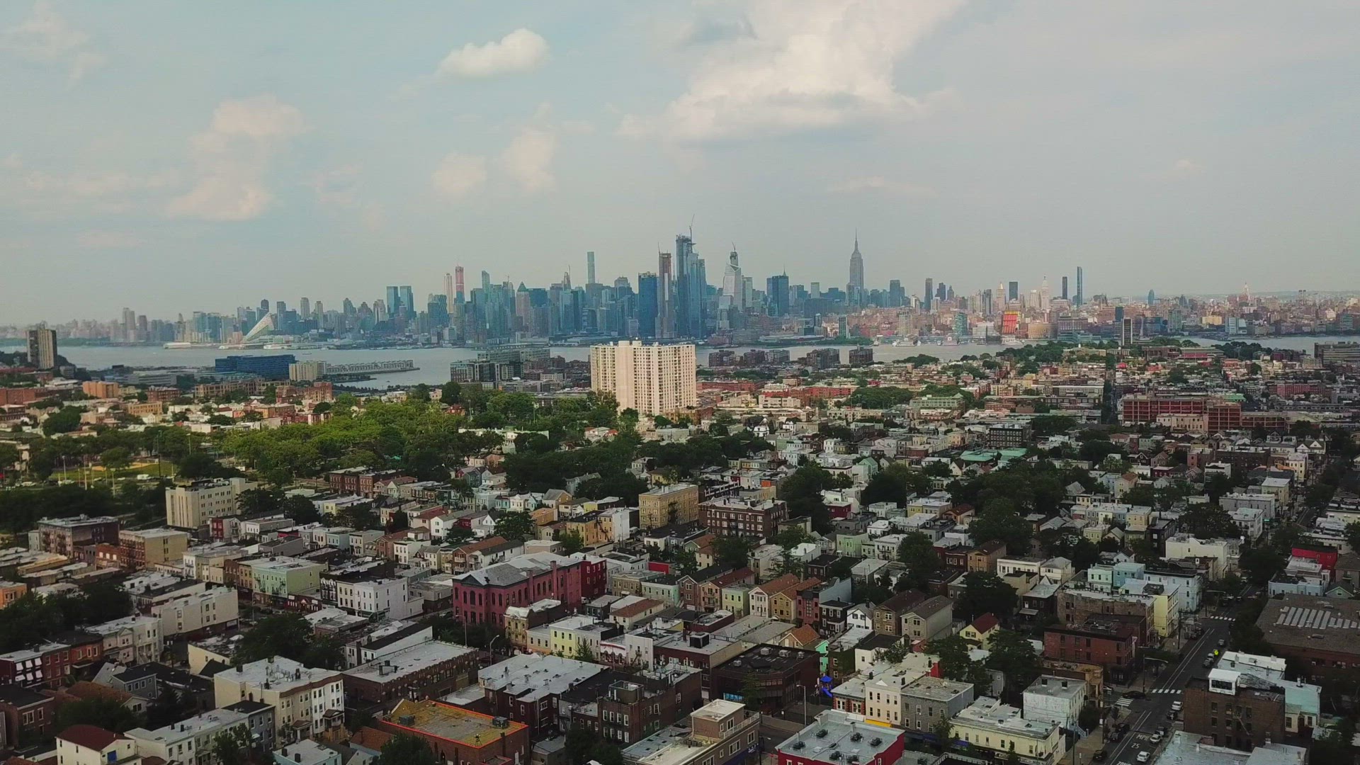 Distant View of Midtown Manhattan Skyline from Jersey City