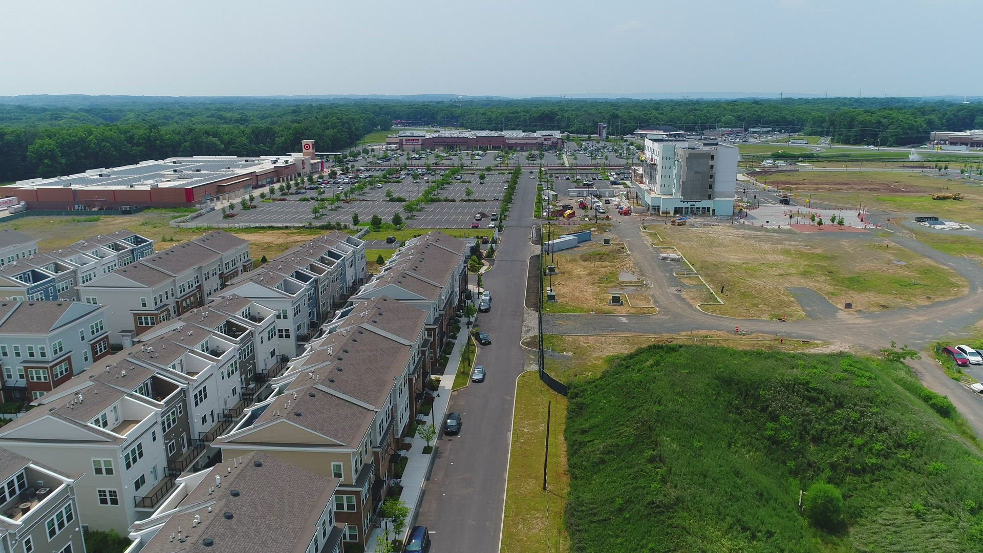 View of Main Street North Brunswick - Pulte Townhomes, Target and Costco