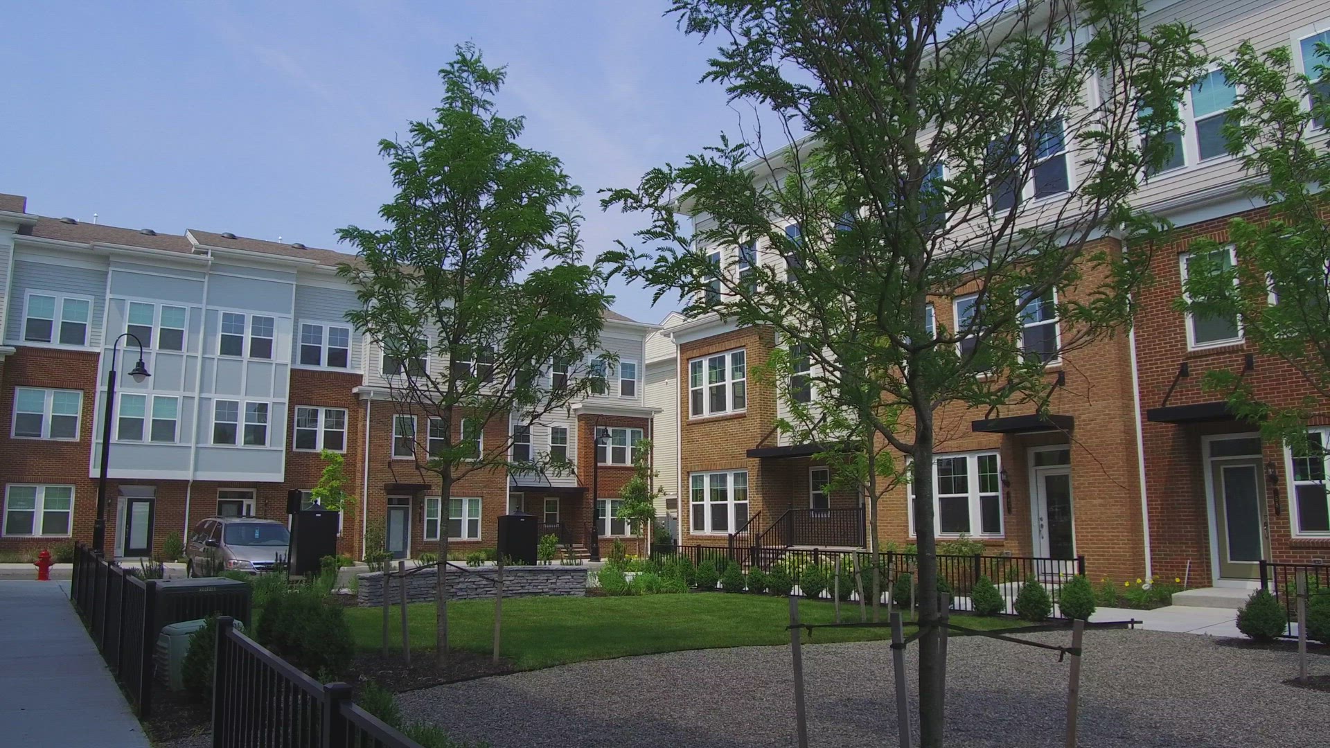 View of New Construction Townhome Court Yard Area - Pan Right