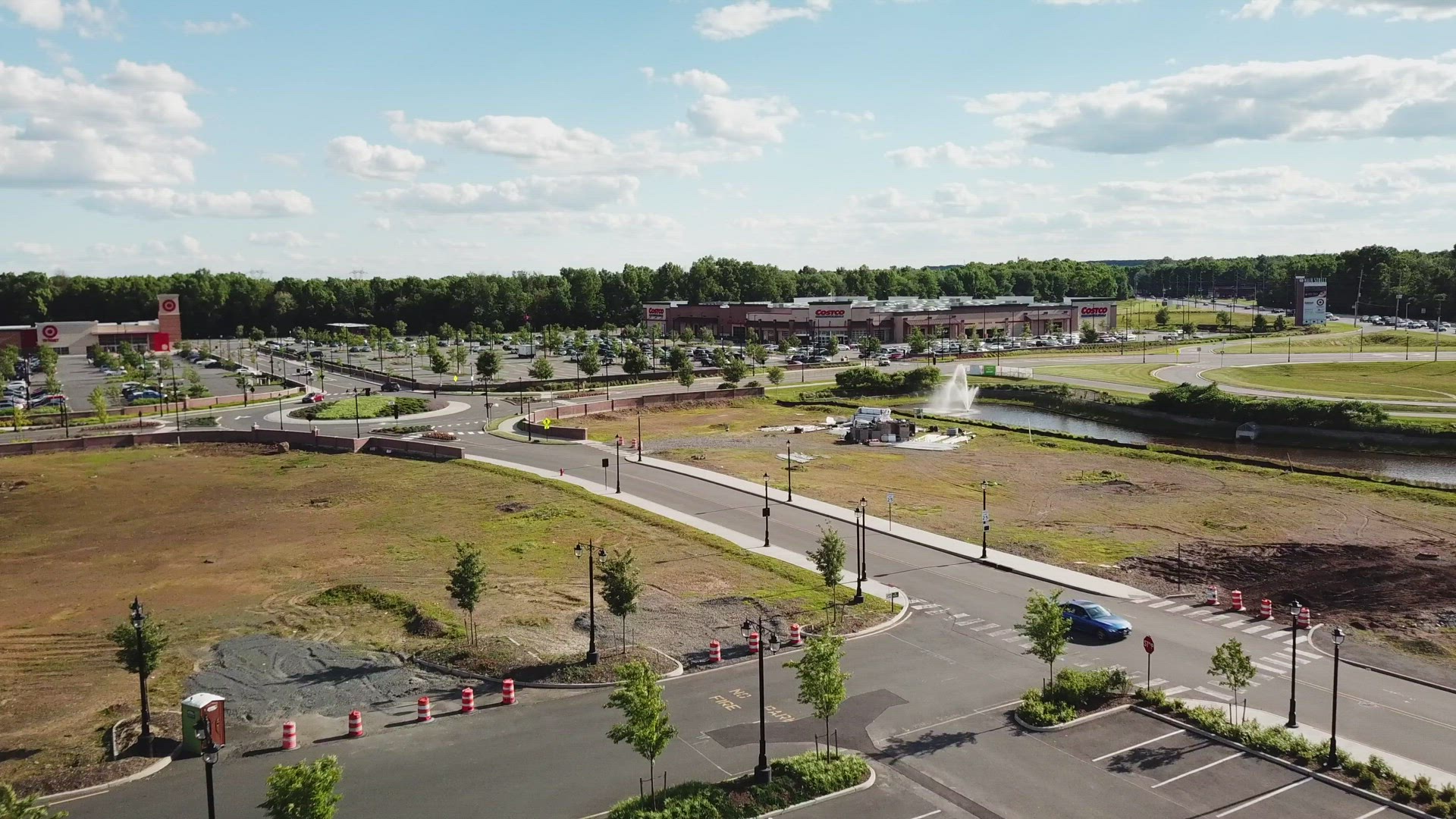 Aerial View of Costco and Target Retailer