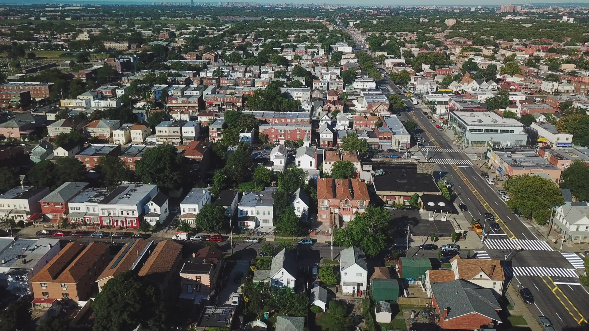 Pullaway Shot of Neighborhood Homes in Canarsie Brooklyn