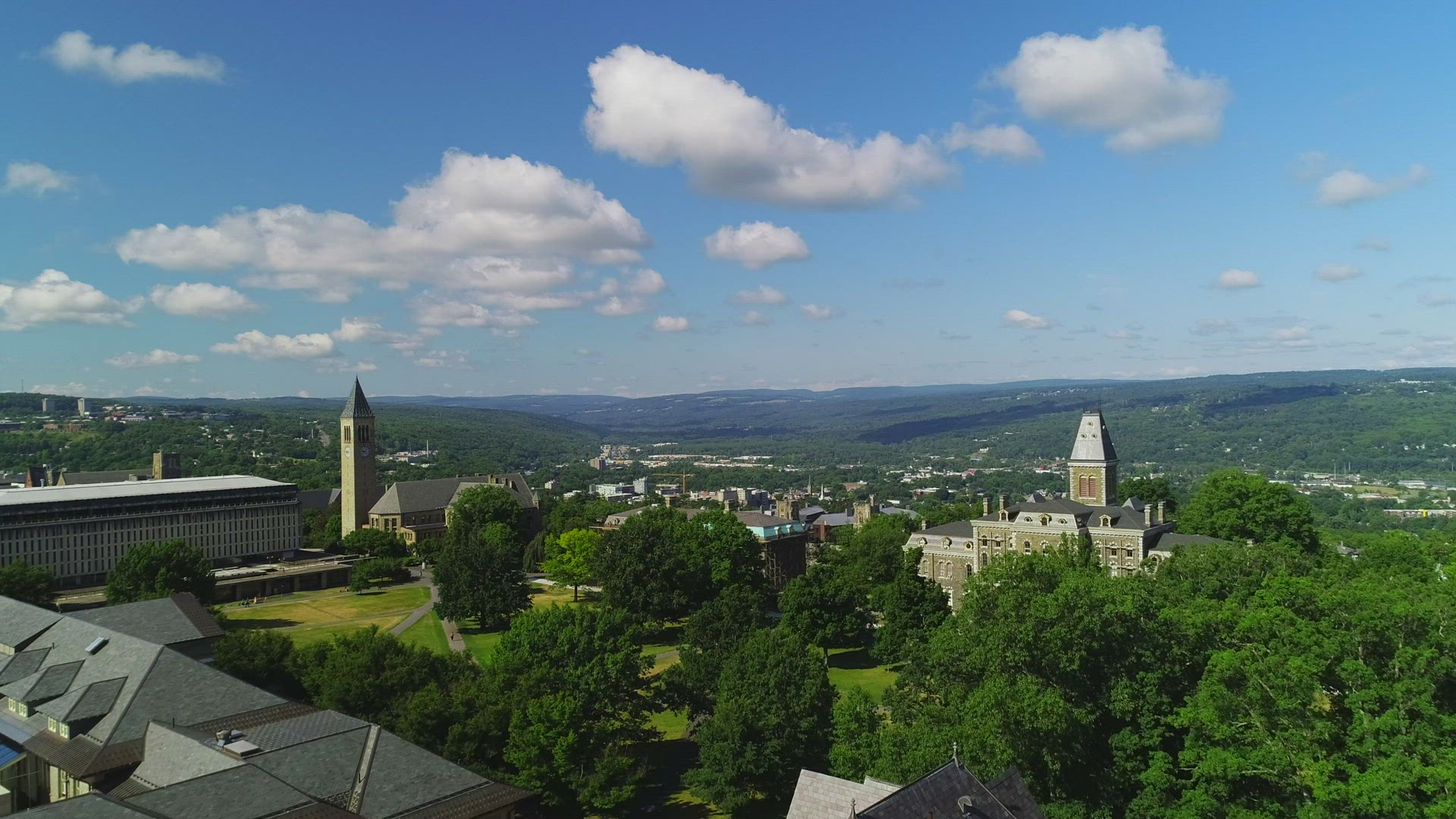 Aerial Shot of Cornell University's Arts Quad