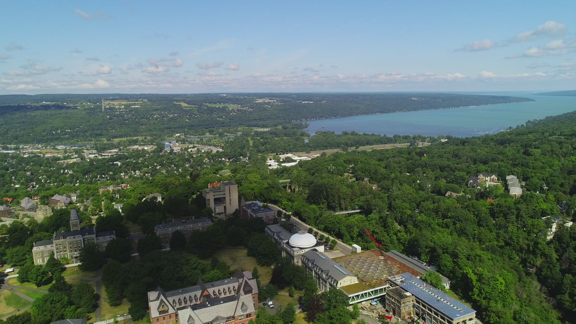 Aerial View of Cornell University's Arts Quad